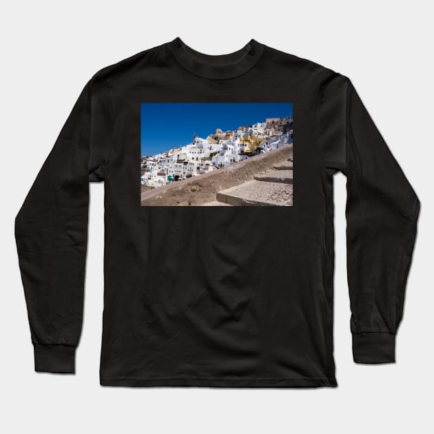 Steps to Ammoudi Bay. Long Sleeve T-Shirt by sma1050